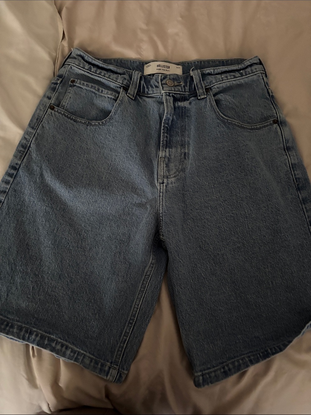 Hollister Men's Dark Blue Denim Jean Shorts